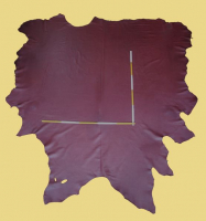 Rindlederhaut anilin gefärbt, 4,75-6,29 m², Wein-Rot, 1,3-1,4 mm (RO 165)