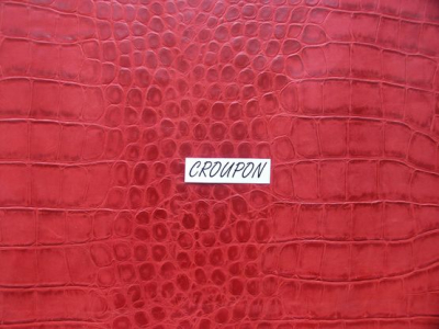 Rindleder mit Krokodilprägung, rot, Täschnerleder
