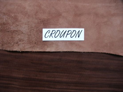 Täschnerleder braun gestreift, zugfest, 0,51 m², Rindleder, feine Schlangenprägung