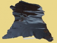 Tschnerleder, Lackleder, schwarz mit metallischem Schimmer, 0,57-0,88 m zugfest