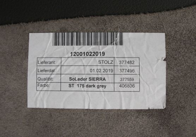 Rindlederhaut 6,73 m², dunkel-grau 1,7 mm, Polsterleder (GR 151 A)