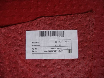 Täschner-Leder, rot, Royal Emotion von Boxmark, Straußenoptik, 1,0 mm, zugfest (RO 176)