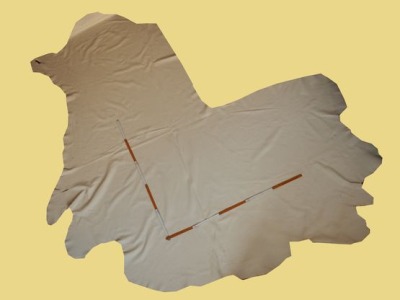 Anschnitt Lederhaut weiß, 3,30 m² Polsterleder (WS 106 B)