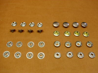 Ringfederdruckknöpfe, Messing-rostfrei, silber, vernickelt, Druckknöpfe