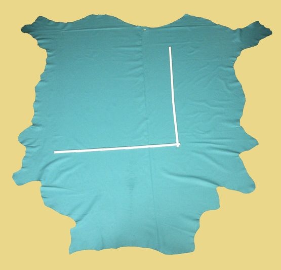 Rindlederhaut türkis-blau, fein genarbt, D=1,1-1,2 mm, Polsterleder