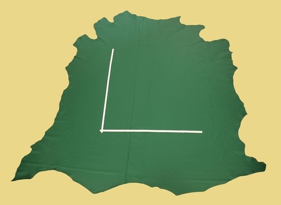Rindlederhaut grün, fein geprägt, D=1,0-1,2 mm, Polsterleder, Möbelleder
