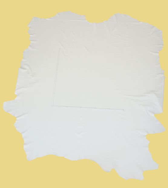 Rindlederhaut 5,96 m², Weiß, 1,5-1,6 mm (WS 021) Polsterleder