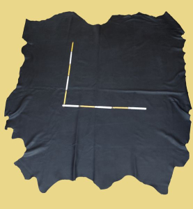 Rindlederhaut, schwarz, genarbt, Stärke 1,5 mm, Polsterleder, Möbelleder