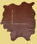 Anilin-Rindlederhaut 5,69 und 6,17 m², Muskat-braun, 1,4 mm (BR 330) Polsterleder