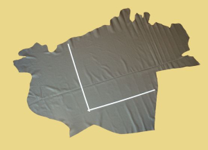 Rindleder Grau, 3,20 m² Anschnitt - BR 140