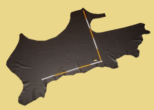 Rindleder Schwarzbraun, 1,50 m² Anschnitt - BR 356