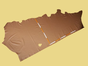 1/2 Rindleder-Haut, Muskat-braun, D=1,4 mm, 2,99 m², BR 373 A