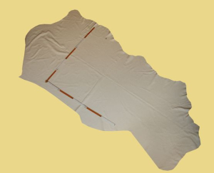 Anschnitt Lederhaut weiß, 2,20 m² Polsterleder (WS 106 A)