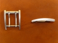 Grtelschnalle, 45 mm, Doppeldornschnalle, antiknickel